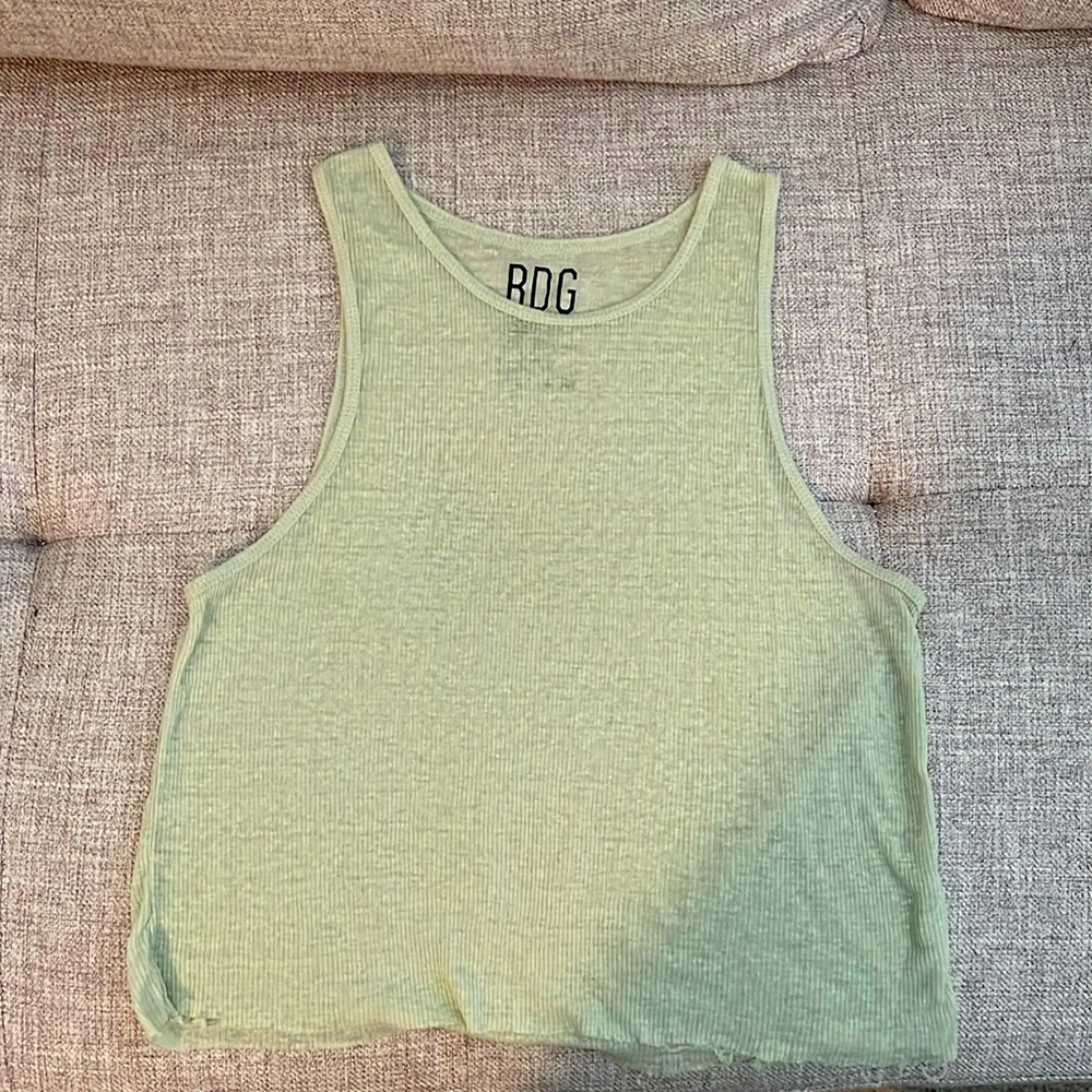 BDG light washed out green tank, size(M)